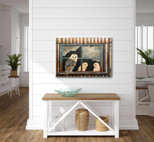 Born in a Barn - Barn Owl - Limited Edition Canvas Prints by Joe Marais