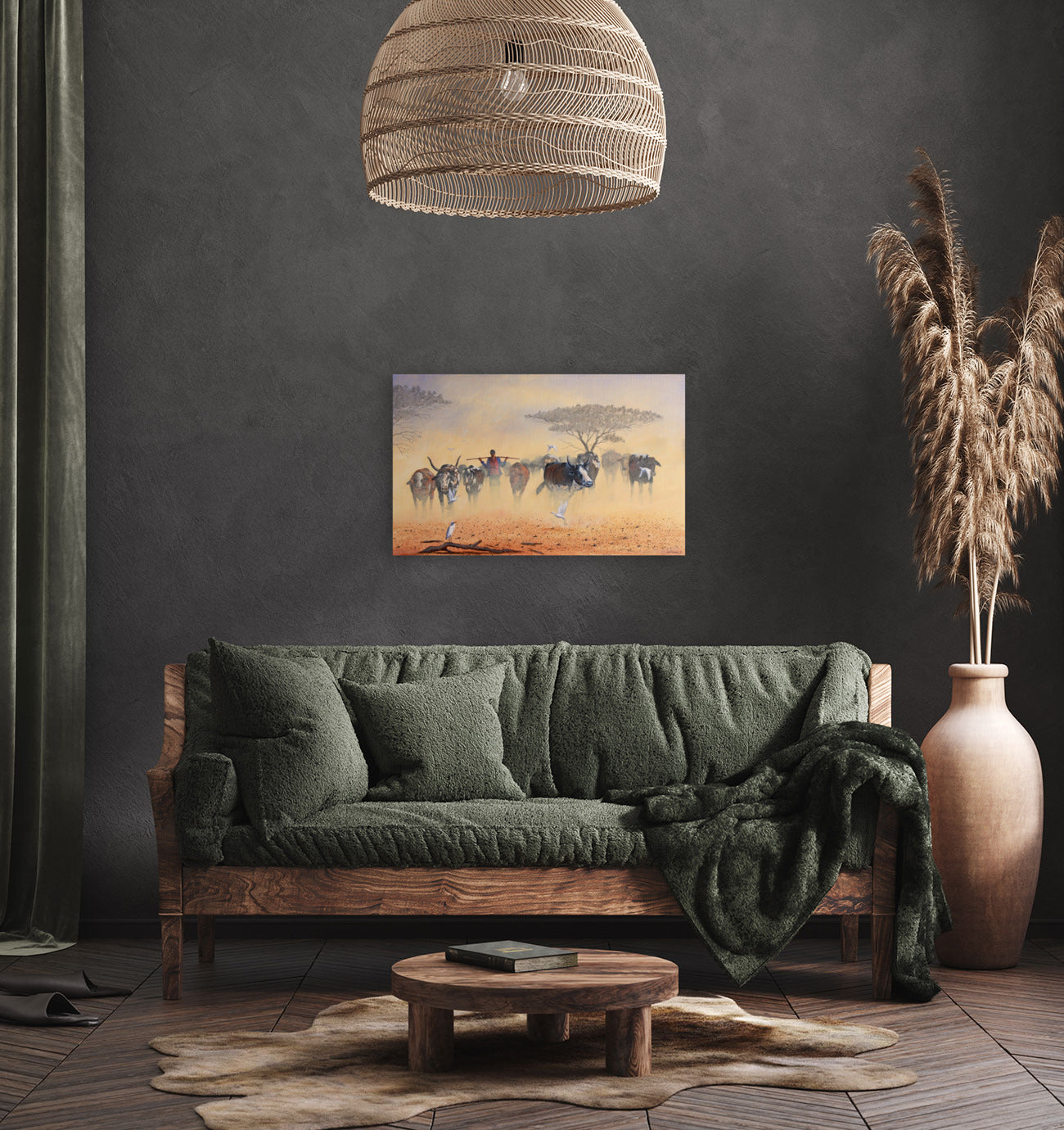 The Nguni herd is Coming Home - Limited Edition Canvas Print by Joe Marais