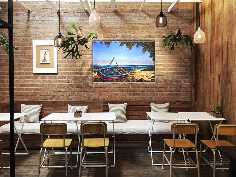 Colourful Boat on the Beach- Limited Edition Canvas Print by Joe Marais