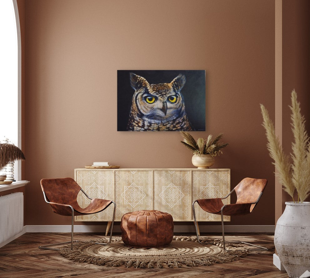 Guardian of the Night | Spotted Eagle Owl Canvas Print
