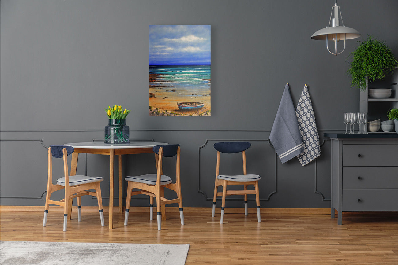 Boat on the Beach | Coastal Seascape Canvas Print