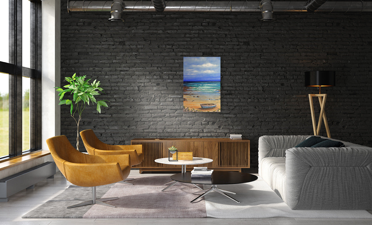 Boat on the Beach | Coastal Seascape Canvas Print