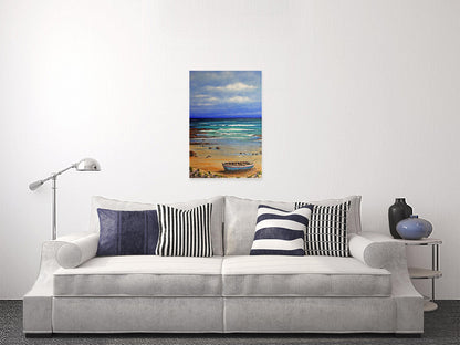 Boat on the Beach | Coastal Seascape Canvas Print