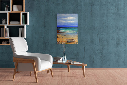 Boat on the Beach | Coastal Seascape Canvas Print