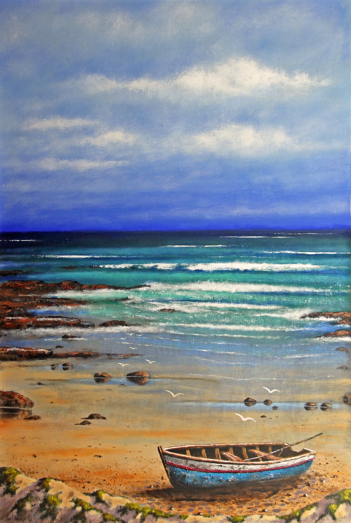 Boat on the Beach | Coastal Seascape Canvas Print