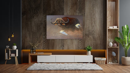 Dangerous Dust - Cape Buffalo - Limited Edition Canvas Print by Joe Marais