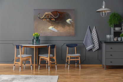 Dangerous Dust - Cape Buffalo - Limited Edition Canvas Print by Joe Marais