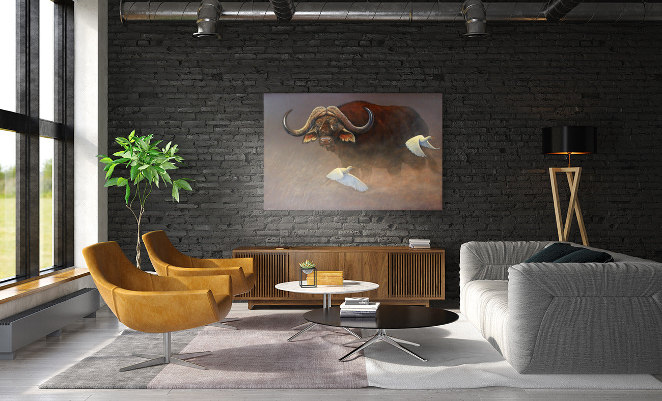 Dangerous Dust - Cape Buffalo - Limited Edition Canvas Print by Joe Marais