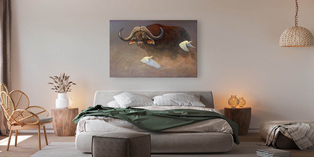 Dangerous Dust - Cape Buffalo - Limited Edition Canvas Print by Joe Marais