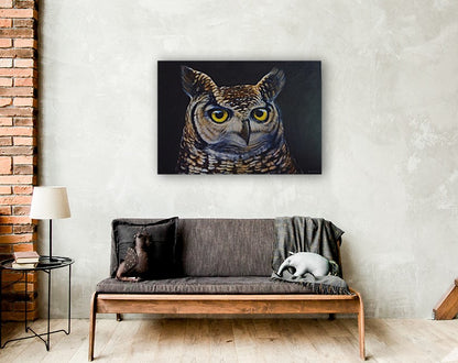Guardian of the Night | Spotted Eagle Owl Canvas Print