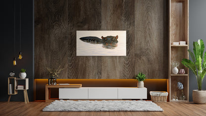 River Horse -  Limited Edition Hippopotamus Canvas Print by Joe Marais