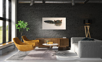 River Horse -  Limited Edition Hippopotamus Canvas Print by Joe Marais