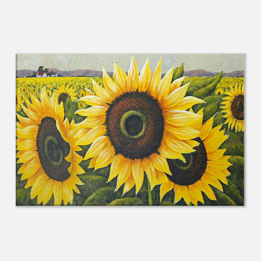 Sunflower fields - Limited Edition Canvas Print of the painting by International Artist Joe Marais