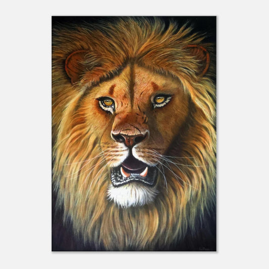 Artistic depiction of a lion's face with a detailed mane on a white background