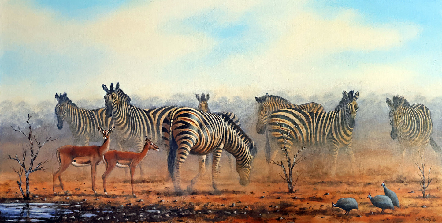 African Waterhole  -  Limited Edition Canvas Print