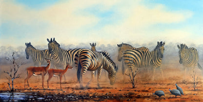 African Waterhole  -  Limited Edition Canvas Print
