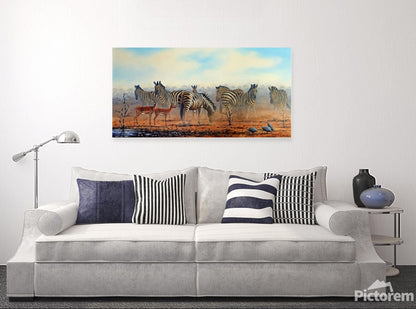African Waterhole  -  Limited Edition Canvas Print