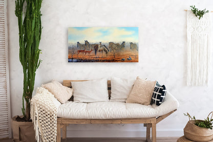 African Waterhole  -  Limited Edition Canvas Print