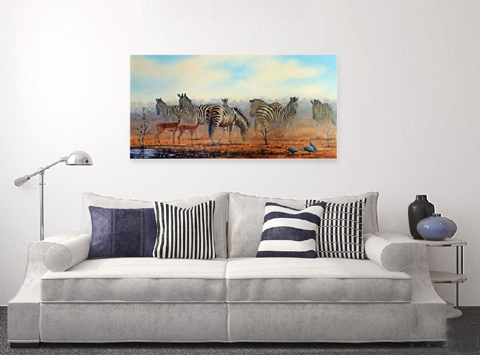 African Waterhole  -  Limited Edition Canvas Print