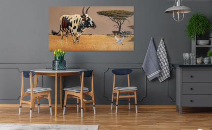 Zulu Royalty - Nguni Bull -  Limited Edition Canvas Print by Joe Marais